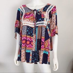 ⭐️ Venus Patchwork Print Tunic Top 1X Plus Womens